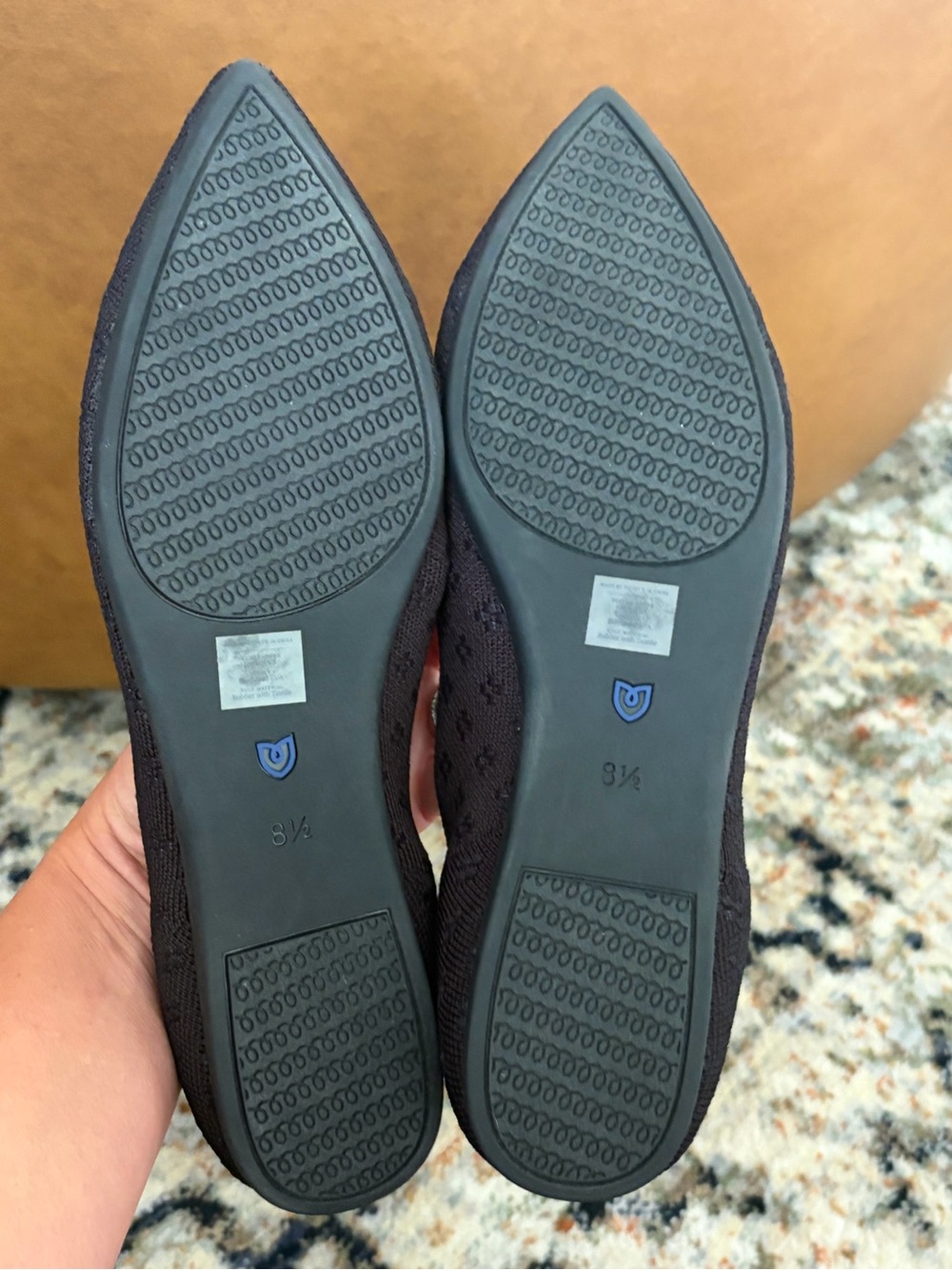 Rothy’s The Point Knit Pointed Toe Flats Black Women’s Size 8.5 - Picture 11 of 11